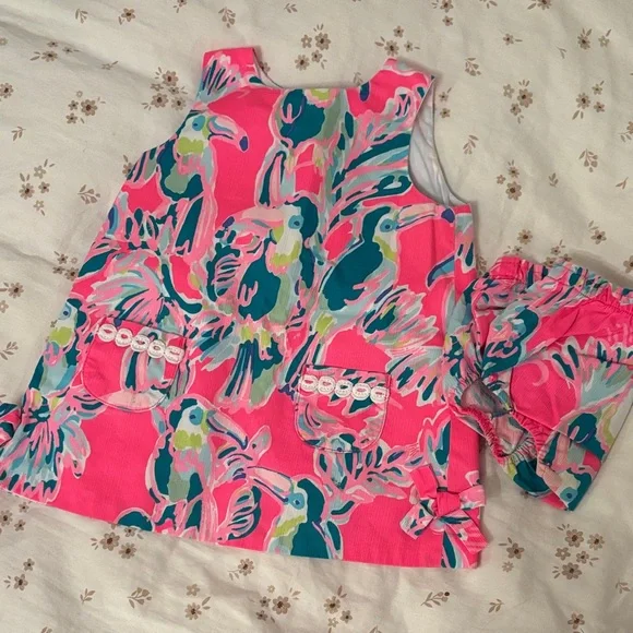 Set of three Lilly Pulitzer Kids Dress Set - Pink, Blue, and Green Delight - Picture 4 of 5